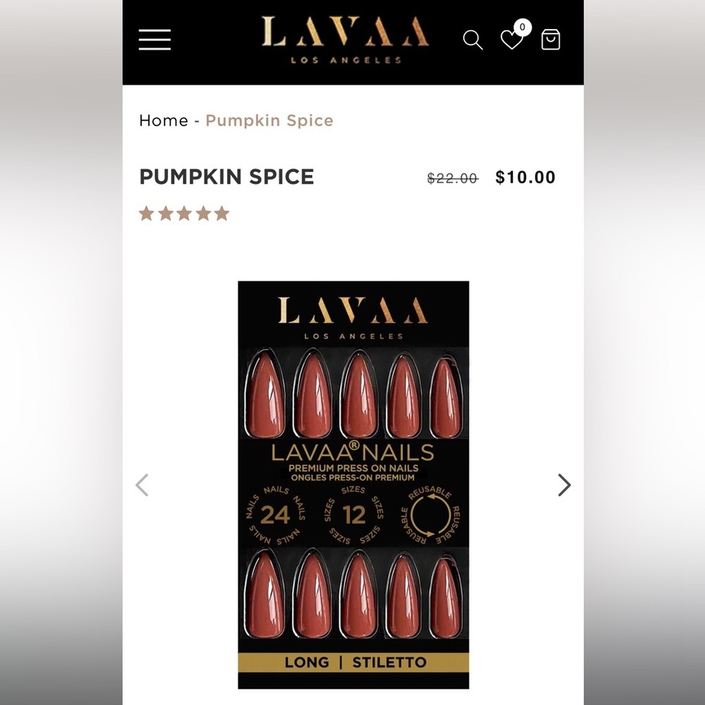 LAVAA Los Angeles press on nails, NIB  set of two